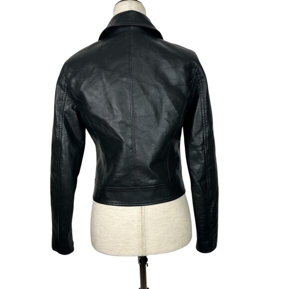 Blank NYC Jacket Women Small Black Vegan Leather Moto Cropped Biker Rock Edgy - Picture 3 of 12